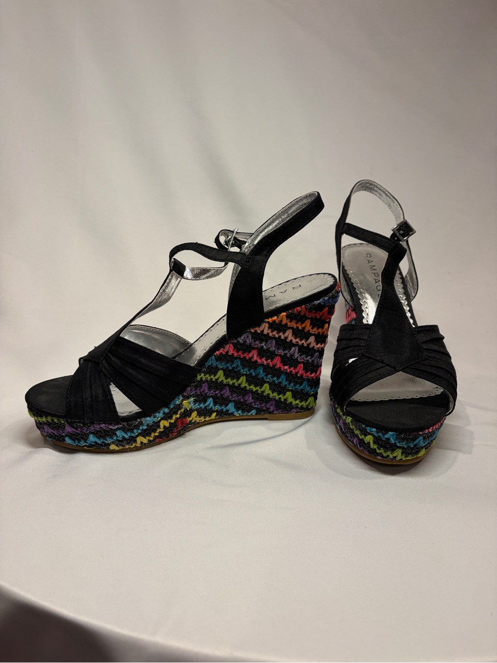 Rampage Black/Multicolor Wedges